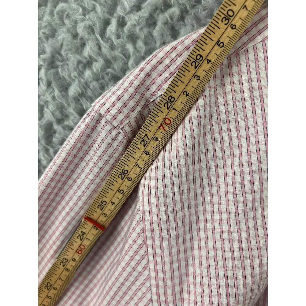 Banana Republic Slim Fit Dress Shirt XXL Pink Check Non Iron 100% Cotton
